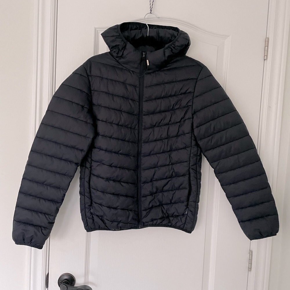 J.STYLE puff light jacket with hood navy size M - Picture 10 of 11